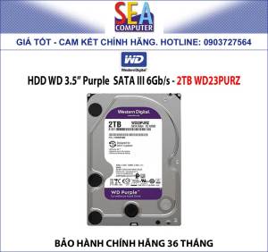 Ổ cứng HDD WD 3.5” Tím (Purple)  SATA III 6Gb/s  Chính hãng