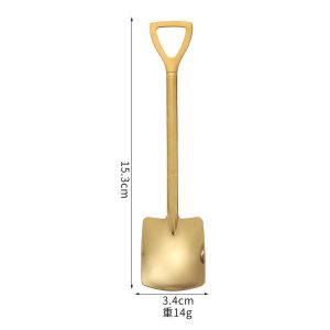 5pcs Thickening Stainless Steel Shovel Spoon Shape Pointed Mini Pudding Spoon Creative Watermelon Ice Cream Shovel Spoon