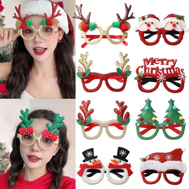 Merry Christmas Glasses Frame Xmas Party Decoration Photo Booth