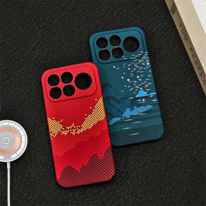 For POCO F9 Ultra Case For Magsafe Magnetic Embossed Printed Striped PC Lightweight Hard Phone Back Cover