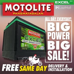 Motolite EXCEL 2SM / D26 / N50 Maintenance-Free Car Battery - 24 Months Warranty - All Authentic & Fresh Stocks