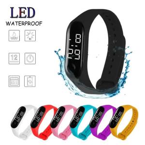 Fashion LED Electronic Watches Waterproof for Men Women Watch Swiming Running Touch-Screen LED Digital Watch Touch Screen Silicone Smart Wristwatch Bracelet