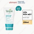 Sữa rửa mặt Simple giúp kiềm dầu và ngừa mụn hiệu quả cho da dầu mụn 150ml. 