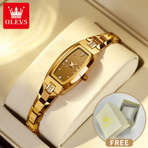 OLEVS Watch For Women 2022 Newest Tungsten Steel Strap Fashion Square Dial Water Proof Diamonds Quartz Watch Gift For Women