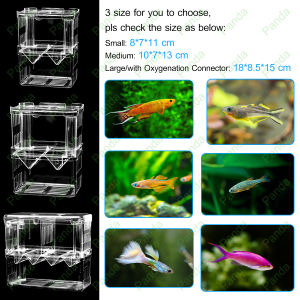 PANDA Aquarium mini S/M/L Akrilik pembibitan ikan kotak solasi inkubator untuk Tangki Ikan Breeding Box Isolation Box Acrylic Aquarium Tank Fish Guppy Breeding Hatching Isolation Box [Stok&PengirimanCepat]