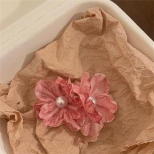 【 In Stock 】New Flower Peony Hairpin Girls Side Bangs Petal Pearl Hair Clip Atmosphere Seaside Holiday Hairpin Hair Accessories