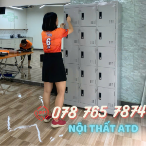 Tủ locker 15 ngăn sơn tĩnh điện cao cấp.