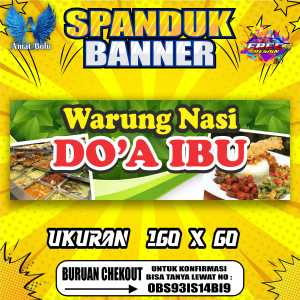 Cetak Banner Cetak Spanduk Warung Nasi Doa Ibu BISA REQUEST