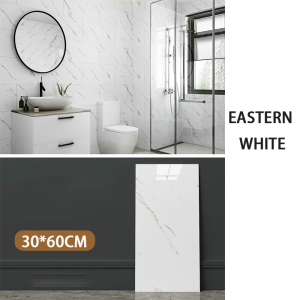 Marble Tile Sticker Waterproof Oil Proof Thicken with Aluminum Foil Back Tape Protect Wall & Floor Wallpaper Stickers