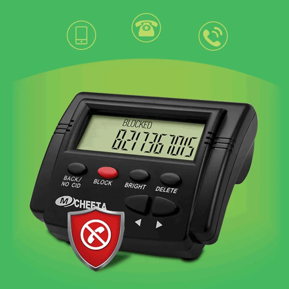 Caller ID Box With Call Blocker For Landline - Stop Robocalls, Spam & Telemarketers With LCD Display