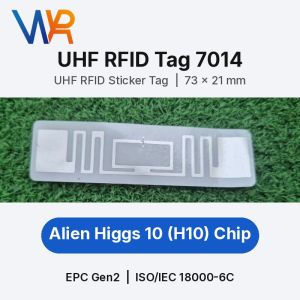 UHF RFID Sticker Tag 7014 73x21mm (Pack of 5) Alien Higgs 10 (H10) Chip EPC Gen2 Adhesive Label