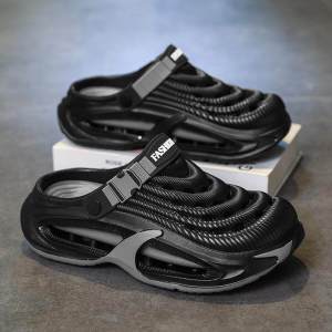 Free Shipping MenS New EVA Thick-Soled Height-Increasing Beach-Friendly Non-Slip Breathable And Sporty Slip-On Sandals With A Closed-Toe Design