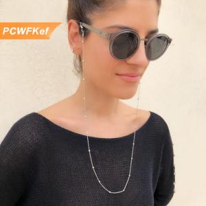 【PCWFKef】 Dây đeo mắt kính màu vàng cho nữ mới Dây đeo mắt kính đọc sách đính cườm