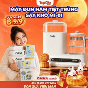 Máy đun nước pha sữa tiệt trùng hơi nước đa năng TopGiaKids M1-01- Khoang chứa lớn - Bảo hành 3 năm