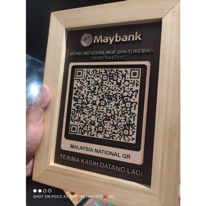 QR CODE WOOD SIGNAGE UNTUK KEGUNAAN KEDAI ATAU COMPANY MUDAH UNTUK