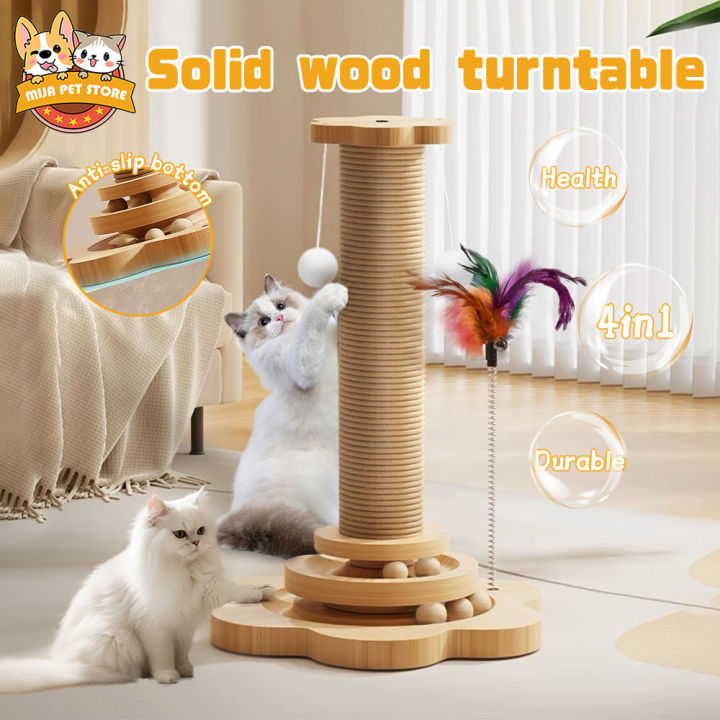 Cat Scratching Post in1 Natural Sisal Scratcher Interactive Track