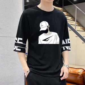 T shirt Men s Loose Clothes Boys Short Sleeved Ins Chaohara Style Men s Clothing Students Round Neck Shirt