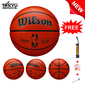 WILSON BLACK SIZE 7 COMPOSITE LEATHER BASKETBALL WITH FREEBIES PINNET AND PUMP INDOOR/OUTDOOR