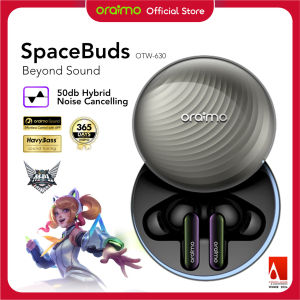 oraimo TWS Headset Bluetooth V5.4 Spacebuds OTW-630 Hybrid Noise Cancelling Anc 40H Earbud Gaming Waktu Bermain Ip54 Tahan Air Earphone TWS Bluetooth Gaming Full Bass Murah Noise Cancelling Mic Playtime Earbuds Waterproof