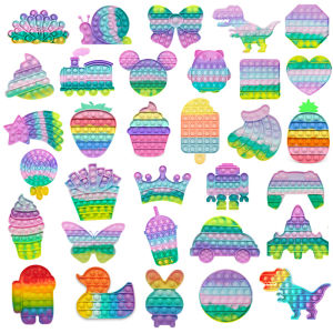Gift Set Rainbow Pop It Fidget Toys Push Bubble Sensory Squishy Stress Reliever Autism Needs Anti-stress Toys for Adult Children