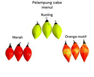 Pelampung Pancing Umbul Pancing Model Cabe Bulat lonjong Panjang 3cm Harga Untuk 3 biji