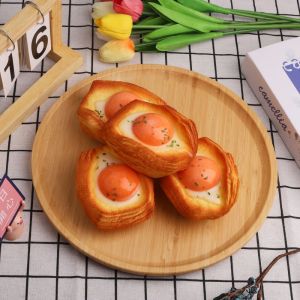 PANG8 PU Baked Food Pinch Toy Croissant Puffs Simulation Food Dessert Shaped Squeeze Toy Quick Recovery Soft Slow Rebound Toy Decorative