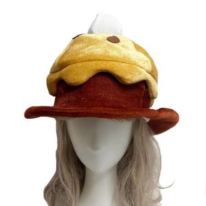 YOUSHI TOP Creative Pumpkin Pie Hat Cartoon Cute Plush Cake Hat Gift Soft Halloween Headgear Photo Props