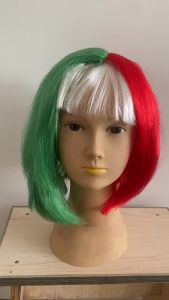 World Cup fan souvenir wig red white and green fan wig BOBO short wig