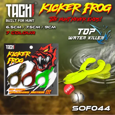 TACHI Kicker Frog 6.5cm 7.5cm 9cm TPE Soft Frog Topwater Floating Casting Haruan Toman PB Freshwater Saltwater Fishing