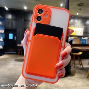 MOR SoftCase Colored Clear dengan Slot Kartu untuk Ponsel Populer