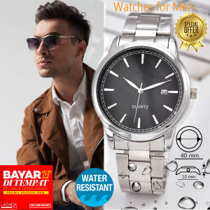 Jam Tangan Rantai Pria Tanggal Movt - Jam Pria AB-48057B-G-TGL-Stainless Stell Band