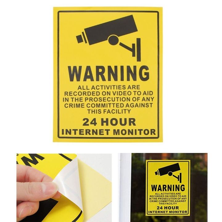 DETFRG Decals Security Sticker CCTV Sign Warning Sticker Surveillance ...