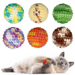 Cat Toys Balls Yarn Cat Ball with Bell Inside Kitten Toys for Indoor Cats Kitty Interactive Cat Nip Chew Toys Pet Supplies