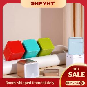 SHPYHT 1PC mini tin lưu trữ hộp kín trà Caddy nhỏ vuông cà phê Jar trà lá container lon nhỏ tinplate gia vị lưu trữ hộp