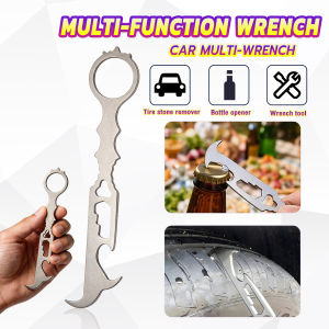 Onisa Multi-Function Car Wrench Stainless Steel Tire Stone Remover/Bottle Opener/Emergency Window Breaker