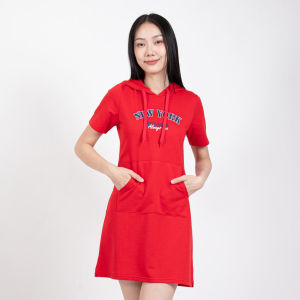 Forest Ladies Cotton Terry Short Sleeve Women Hoodie Dress - 885054