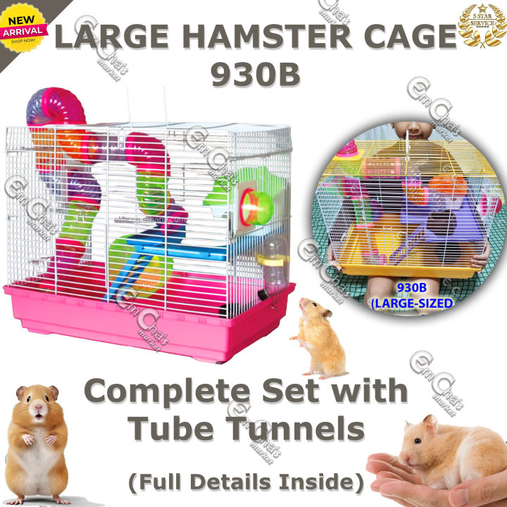 JTC #930B (3ZeroB)Large Hamster Cage Two-Storey Complete Set Hamster House  with Fun Tube (anc)(smpt) Lazada PH