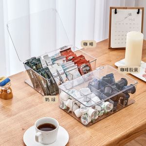 WENTIVV Transparent Tea Bag Storage Box Plastic with Lid Storage Container Stackable Tea Bag Box