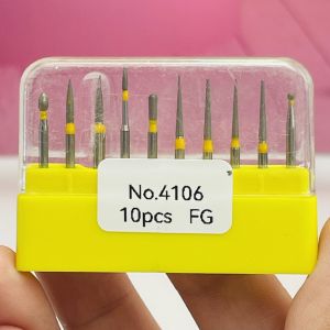 10Pcs Dental Polishing Burs Diamond Burs Medium Set for High Speed Handpiece Turbine Teeth Polishing Bur Dental Tools