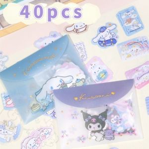 40 ชิ ้ น Sanrio สติกเกอร ์ PVC อะนิเมะ Hello Kitty สติกเกอร ์ ของเล ่ นเด ็ กนักเรียนเครื ่ องเขียน Kawaii น ่ ารักการ ์ ตูน Paster อุปกรณ ์ โรงเรียน