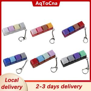 [COD] AqToCna Ship within 24 hours 4-Keys Mechanical Keyboard Key Toy Keychain Party Stress Relief DIY Fidget Button Keycap Fidget Keyboard Toys Finger Keyboard