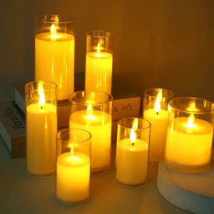 W0AGZ4J2 Home Decoration Battery Powered Electronic Flameless Candles 3D Effect Light Flickering Wick Flickering Candle