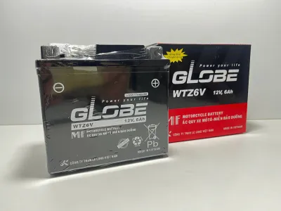 Bình ac quy Khô GLOBE WTZ6V 12V6AH dùng cho Vision Vario Click NOZZA AirBlade SH mode SH VN
