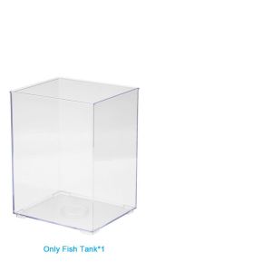 Seven Master Full Set Of Landscaping Small Plastic Square Fish Tank Apply Desk Home Sitting Room With USB Lamps And Filter Brush Fake Water Grass Stream Stone