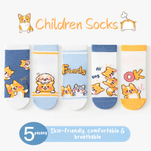Set 5 Pasang Kaos Kaki Anak Motif Kartun Karakter Disney & Pelangi Microfiber Nyaman untuk Usia Pra-Sekolah - SANRIO DISNEY