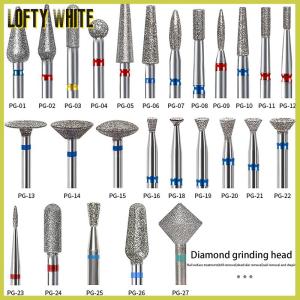 Lofty White stainless Steel Professional Nail Drill Bit Set Electric Manicure Nail File Bit For Acrylic Gel Nails And Cuticl