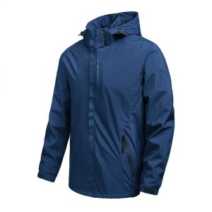 Mens Waterproof Rain Jacket Lightweight Outer Hooded Outdoor Raincoat Hiking Windproof Jacket Climbing Outdoor Jackets2026