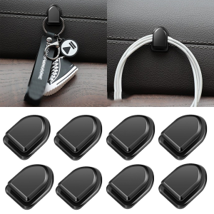 4/8Pcs Car Hook Organizer Storage for USB Cable Headphone Key Storage Self Adhesive Wall Hook Hanger Auto Fastener Clip Stuff