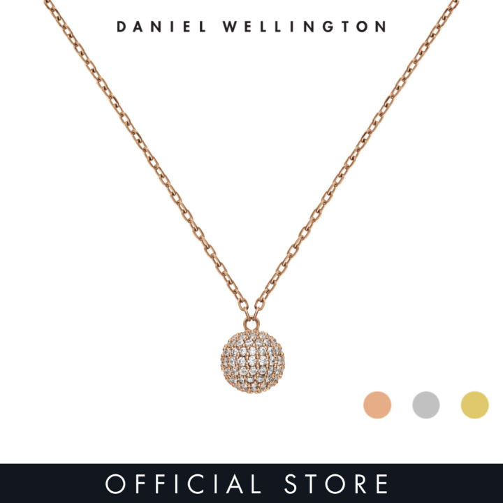 Daniel Wellington Pavé Crystal Pendant Necklace Rose Gold Silver Gold  Fashion Necklace for women and men Stainless Steel Crystal Pendant DW 
