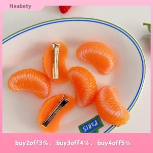 Heabety Creative Cute Simulation Orange Hair Clip Fruit Hairpin Spring Clip For Girl Hair Accessories